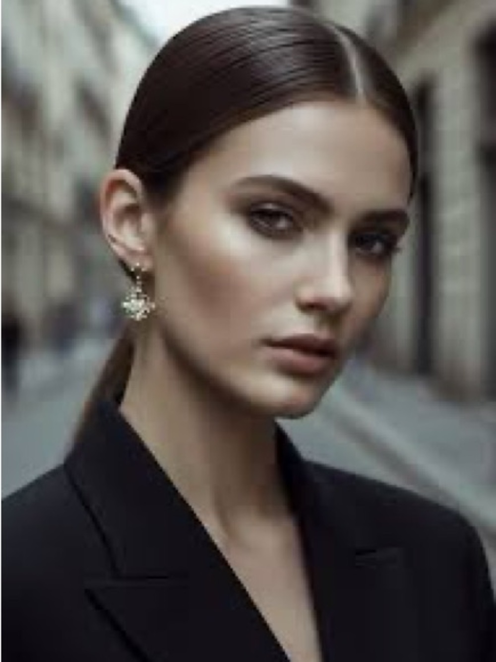 Gold Floral Cluster Drop Earrings